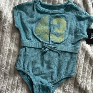 Grayson Mini Baby Girls' Tie Waist Terry Bubble Romper